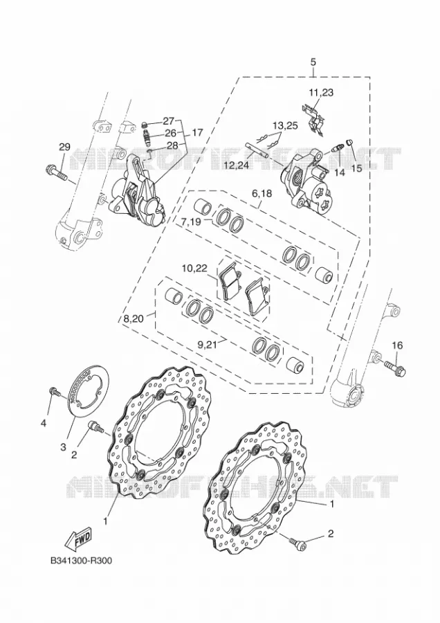 REMKLAUW VOOR Yamaha MOTO 700 2018 TRACER  MTT690-A