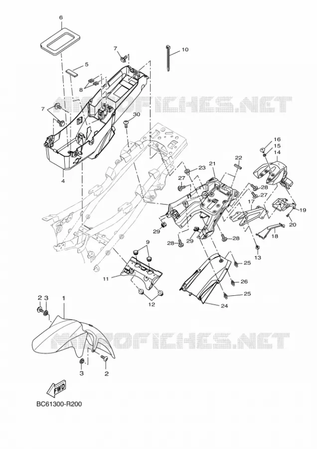 SPATBORD Yamaha MOTO 700 2018 TRACER  MTT690-A