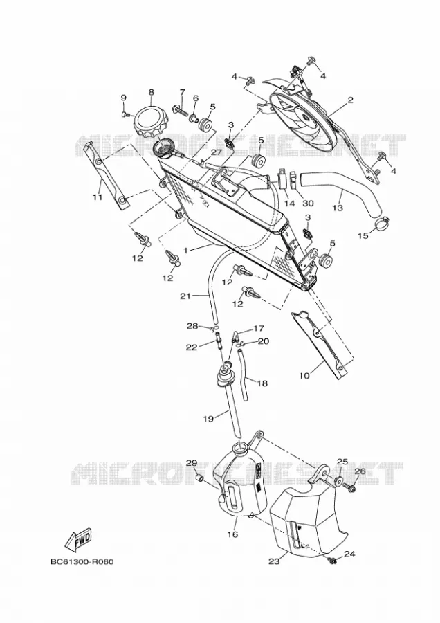RADIATEUR / SLANG Yamaha MOTO 700 2018 TRACER 35KW  MTT690-U