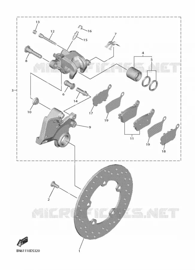 REMKLAUW ACHTER Yamaha MOTO 600 2018 R6  YZF600