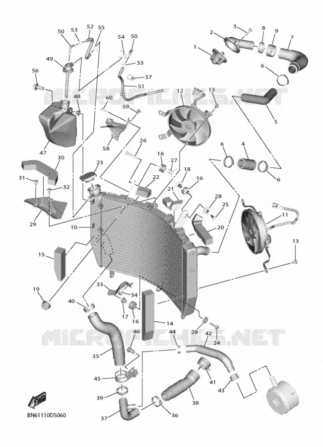 RADIATEUR / SLANG Yamaha MOTO 600 2018 R6  YZF600
