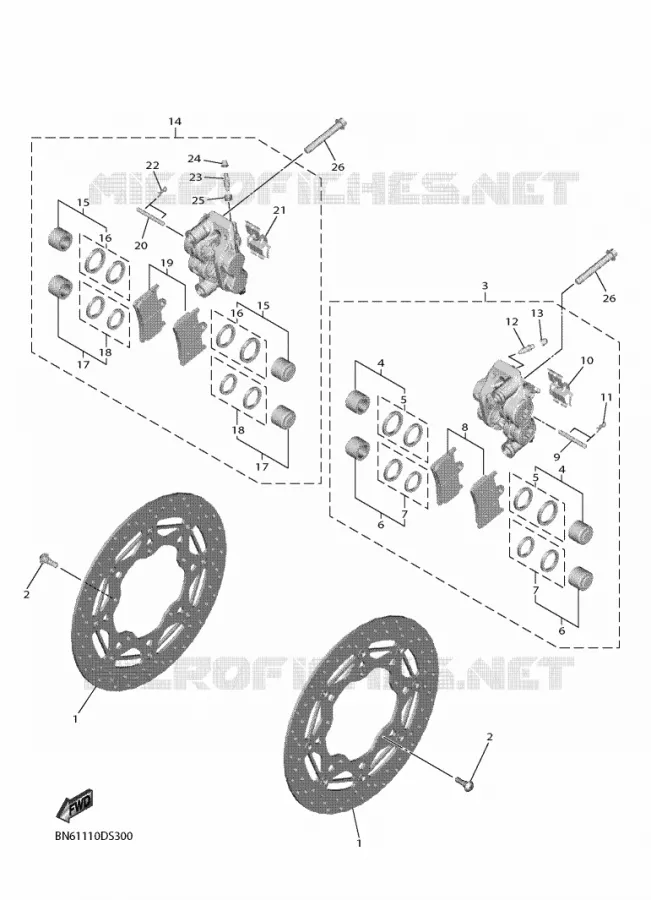 REMKLAUW VOOR Yamaha MOTO 600 2018 R6  YZF600