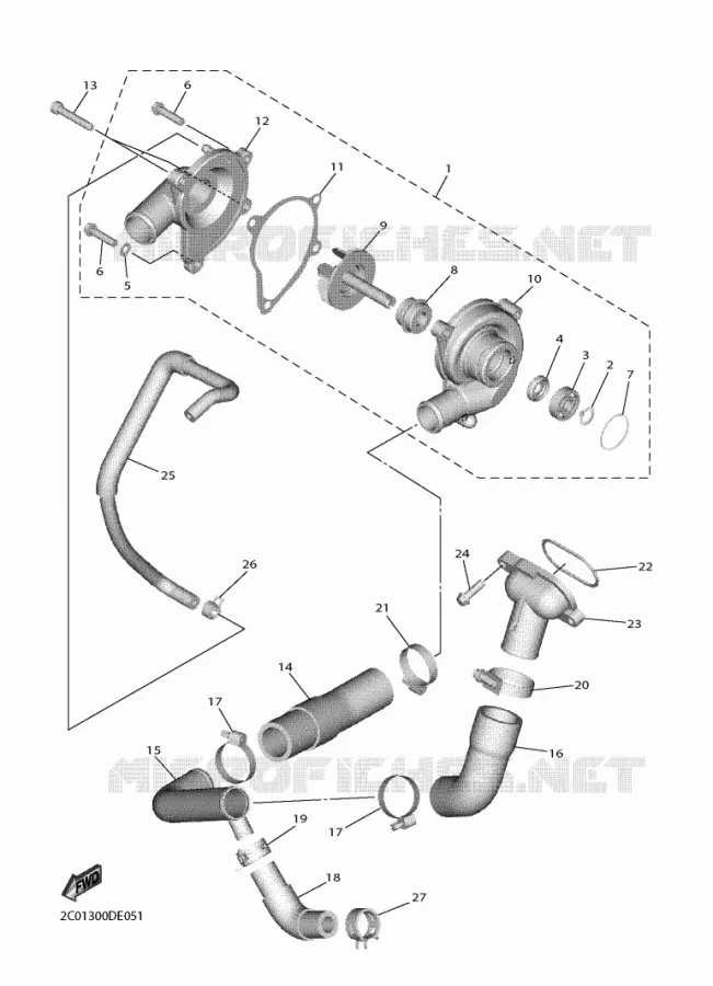 WATERPOMP / SLANGEN Yamaha MOTO 600 2018 R6  YZF600