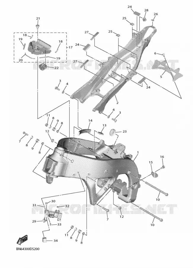 FRAME Yamaha MOTO 600 2018 R6  YZF600