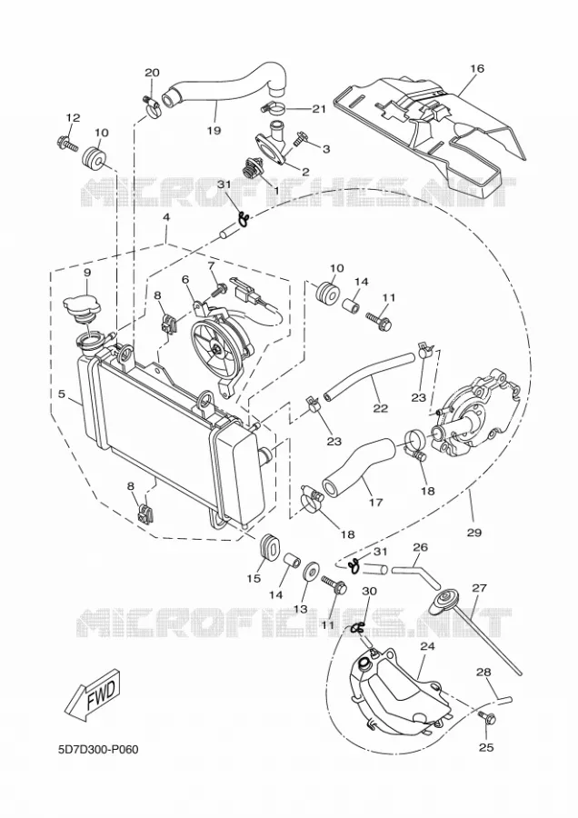MANGUEIRA DO RADIADOR Yamaha MOTO 125 2018 MT  MT125-A