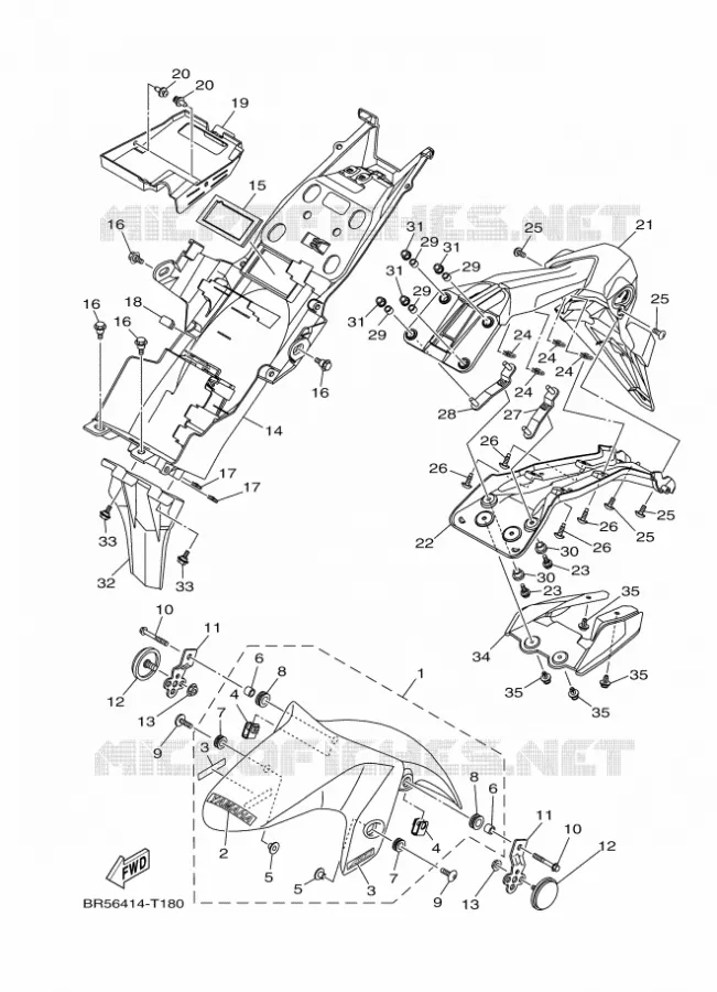 SPATBORD Yamaha MOTO 300 2018 R3  YZF-R3A