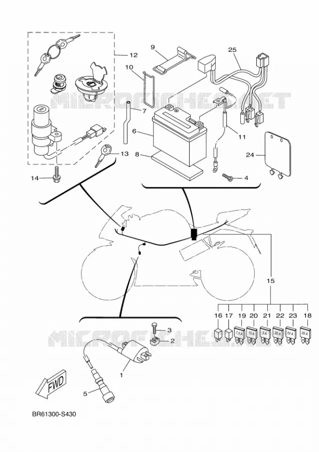 ELECTRISCH 1 Yamaha MOTO 125 2018 R125  YZF-R125A