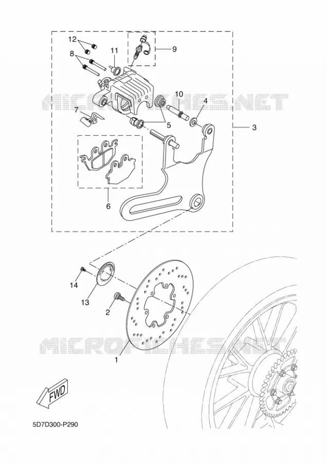 REMKLAUW ACHTER Yamaha MOTO 125 2018 R125  YZF-R125A