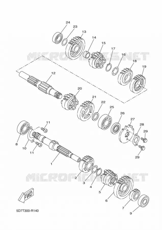 TRANSMISSIE Yamaha MOTO 125 2018 R125  YZF-R125A