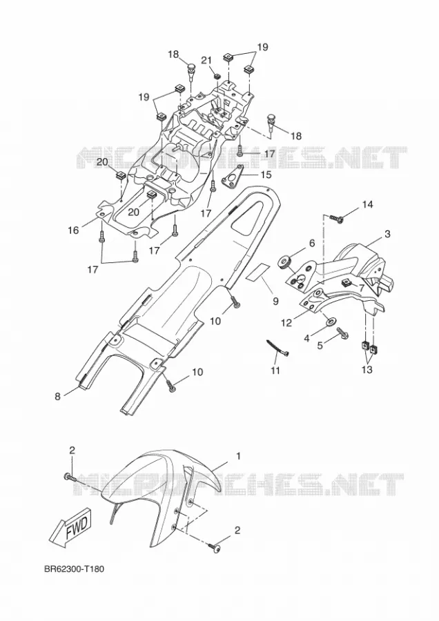SPATBORD Yamaha MOTO 125 2018 R125  YZF-R125A