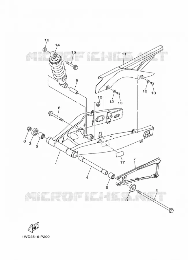 ACHTERBRUG / SCHOKBREKER Yamaha MOTO 250 2018 R25  YZF-R25A