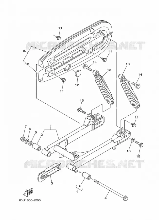ACHTERBRUG / SCHOKBREKER Yamaha SCOOTER 110 2018 CRYPTON  T110C