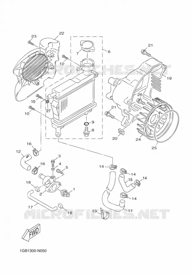 RADIATEUR / SLANG Yamaha SCOOTER 50 2018 NEOS 4  YN50F