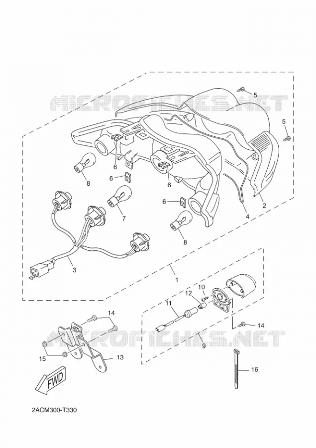 ACHTERLICHT Yamaha SCOOTER 50 2018 NEOS 4 UBS  YN50FU