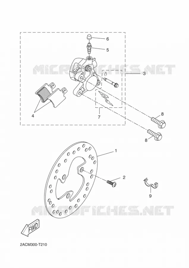 REMKLAUW VOOR Yamaha SCOOTER 50 2018 NEOS 4 UBS  YN50FU
