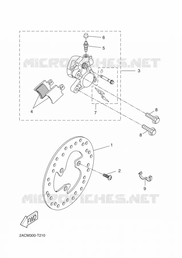 REMKLAUW VOOR Yamaha SCOOTER 50 2018 NEOS 4 UBS  YN50FU