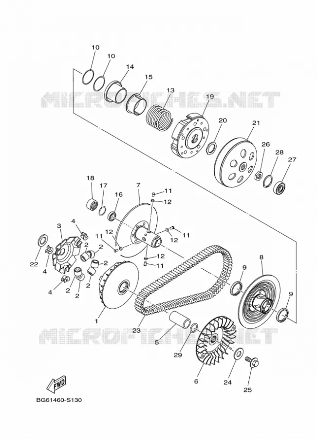 STARTMOTOR KOPPELINGS Yamaha SCOOTER 250 2018 XMAX  CZD250-A