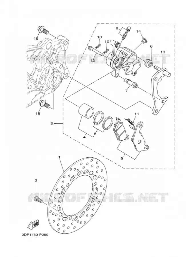 REMKLAUW ACHTER Yamaha SCOOTER 125 2018 MBK TRYPTIK  MWS125-C