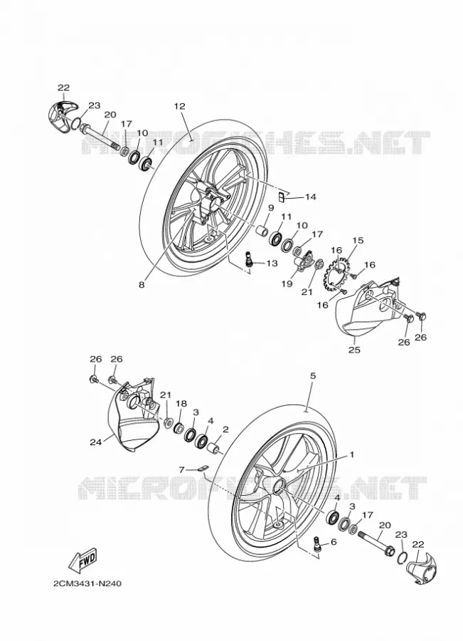 VOORWIEL Yamaha SCOOTER 125 2018 MBK TRYPTIK  MWS125-C