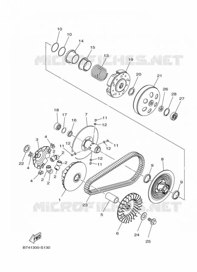 STARTMOTOR KOPPELINGS Yamaha SCOOTER 300 2018 XMAX  CZD300-A