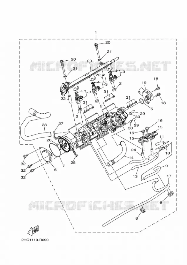 THROTTLE BODY ASSY 1 Yamaha SIDE BY SIDE 1000 2018 YXZ  YXZ10YMSJ
