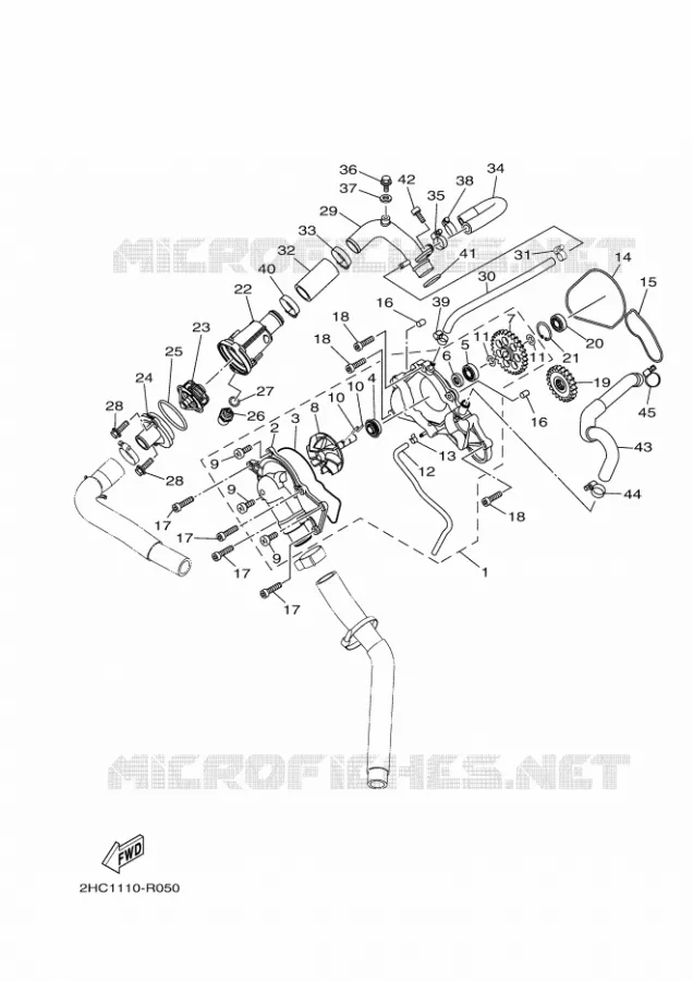WATERPOMP / SLANGEN Yamaha SIDE BY SIDE 1000 2018 YXZ  YXZ10YMSJ