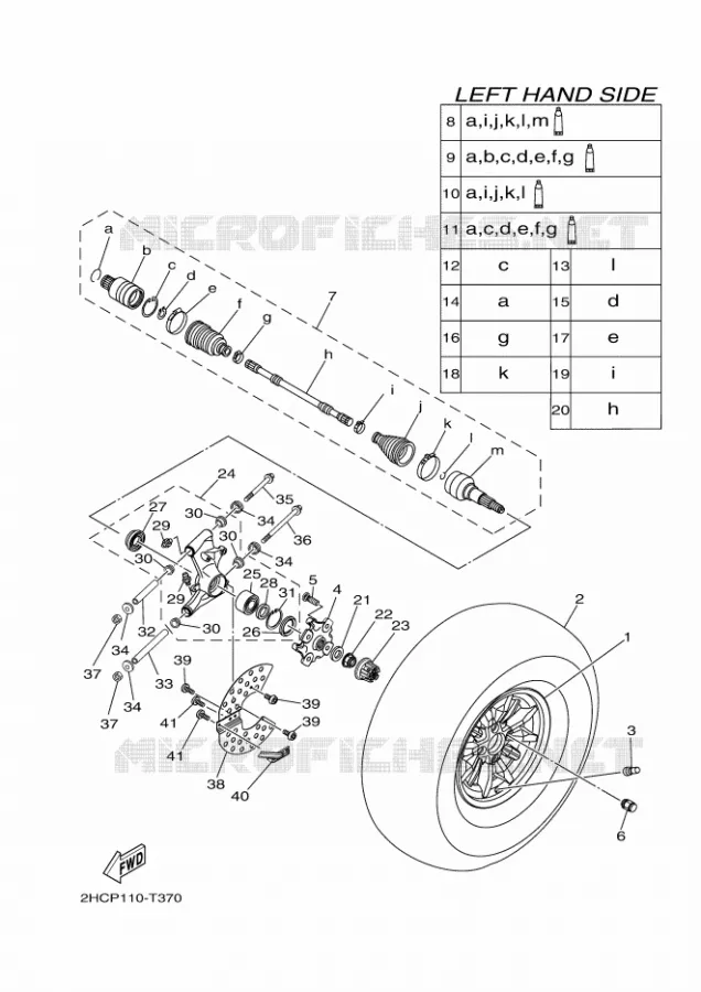 ACHTERWIEL Yamaha SIDE BY SIDE 1000 2018 YXZ  YXZ10YMXJ