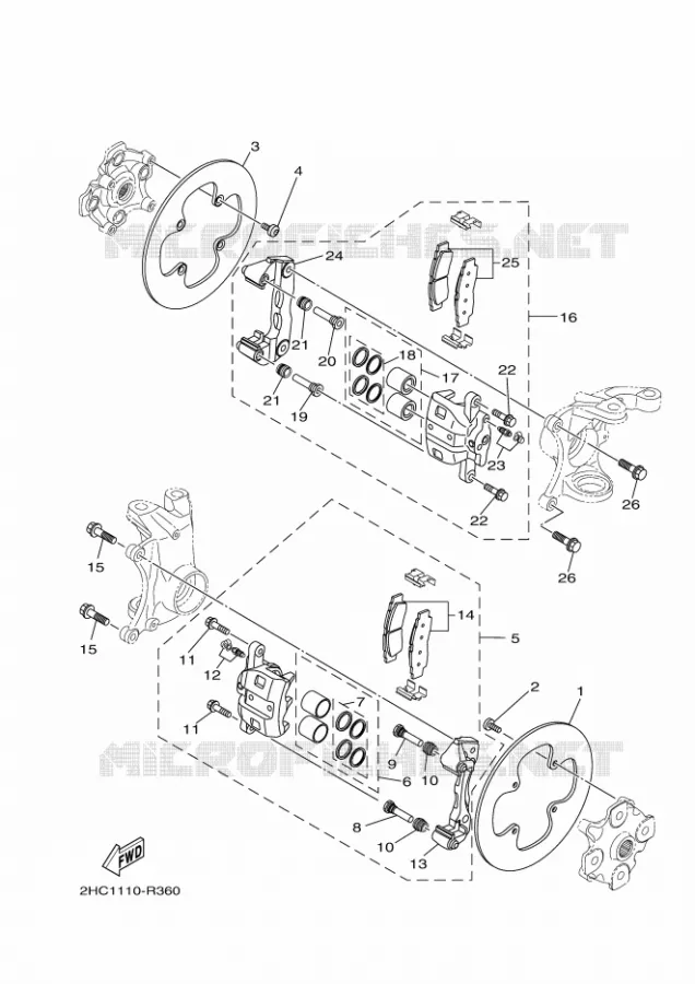 REMKLAUW VOOR Yamaha SIDE BY SIDE 1000 2018 YXZ  YXZ10YESJ