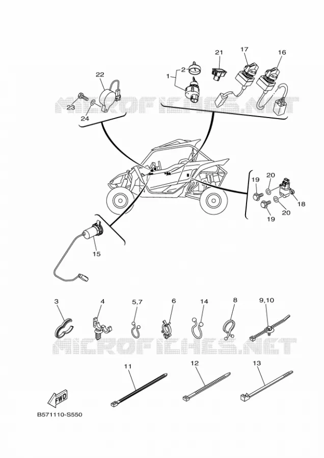 ELECTRISCH 3 Yamaha SIDE BY SIDE 1000 2018 YXZ  YXZ10YEXJ