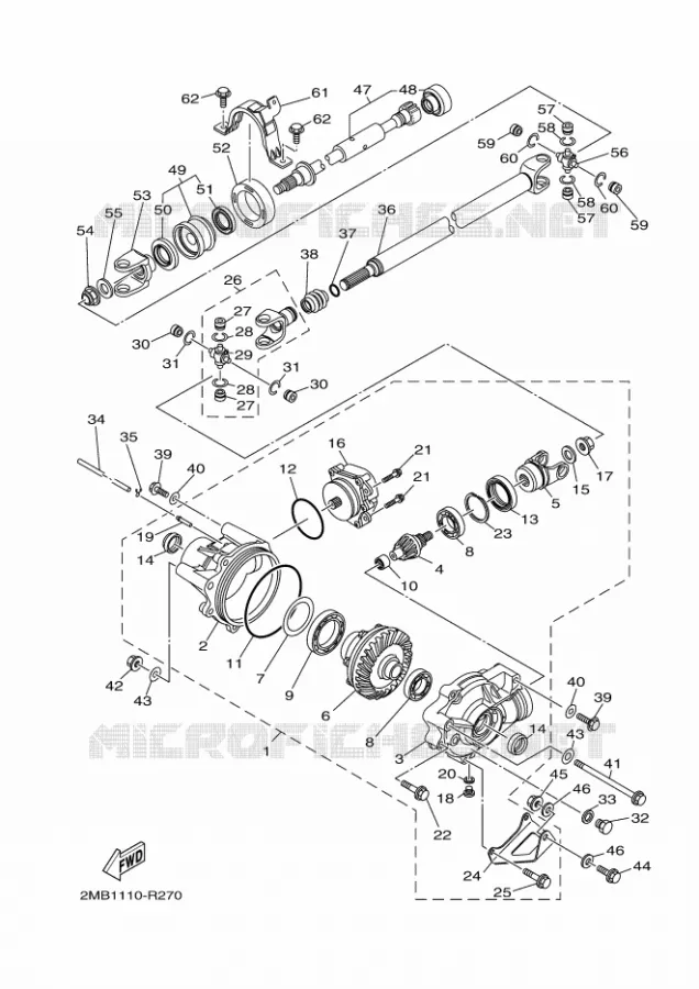 DIFFERENTIEEL VOOR Yamaha SIDE BY SIDE 700 2018 WOLVERINE  YXE700E