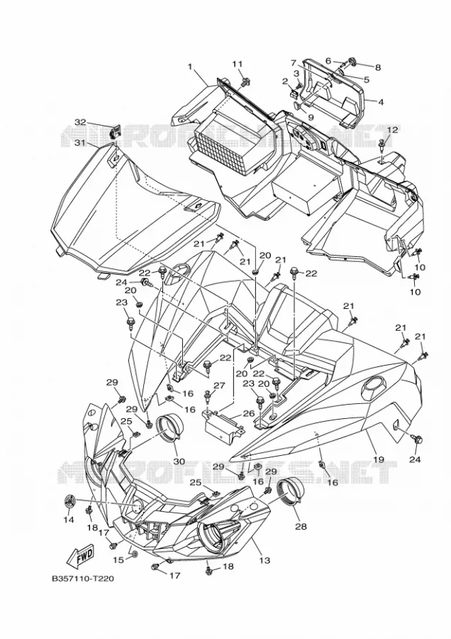 VOORSPATBORD Yamaha SIDE BY SIDE 700 2018 WOLVERINE  YXE700E