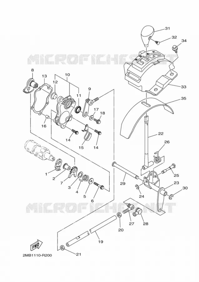 SCHAKEL STANG / PEDAAL Yamaha SIDE BY SIDE 700 2018 WOLVERINE  YXE700E