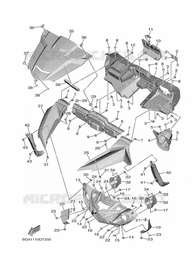 VOORSPATBORD Yamaha SIDE BY SIDE 850 2018 WOLVERINE  YXF850ES