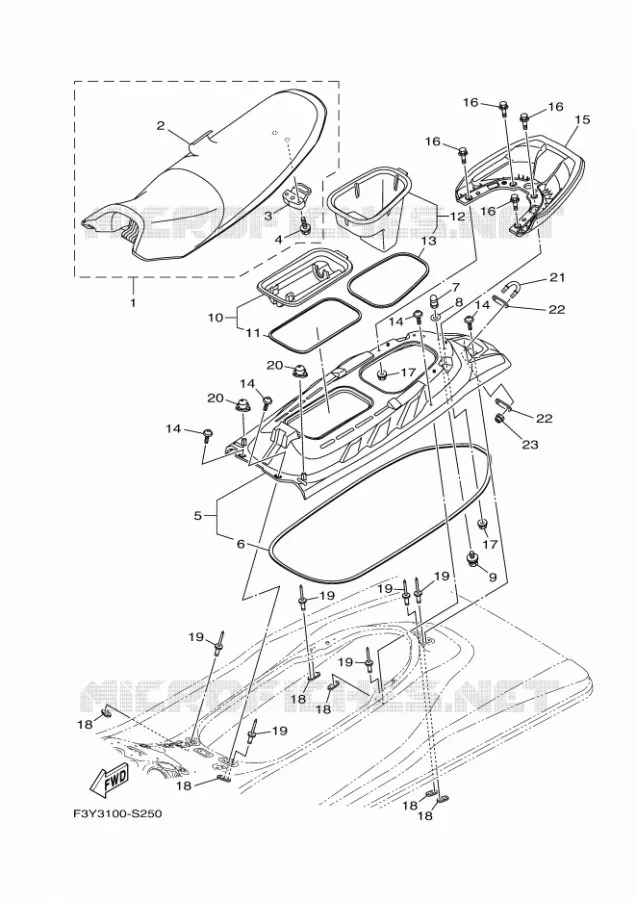 ZADEL / VERGRENDELING Yamaha WAVERUNNER 1050 2017 EX  EX1050B-S