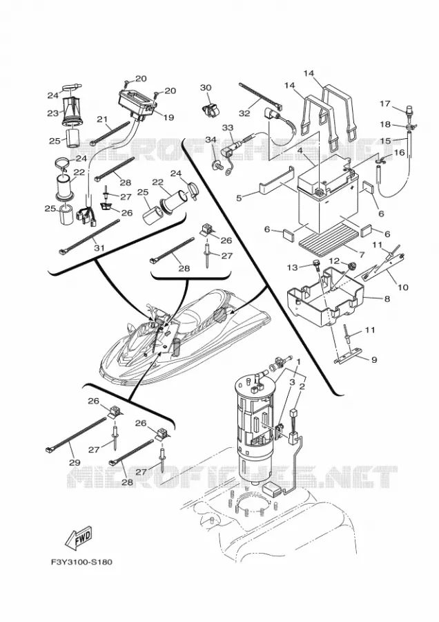 ELECTRISCH 3 Yamaha WAVERUNNER 1050 2017 EX  EX1050B-S
