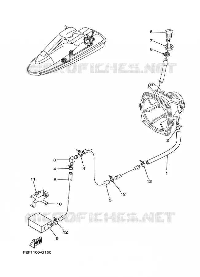 HULL & DECK Yamaha WAVERUNNER 700 2018 SUPERJET  SJ700B-T