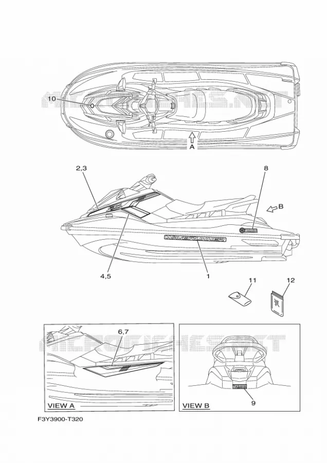 STICKER Yamaha WAVERUNNER 1050 2018 EX  EX1050B-T