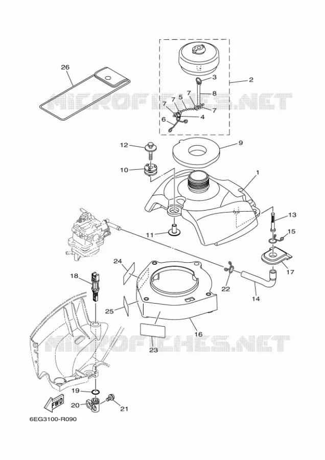 BENZINE TANK Yamaha OUTBOARD ENGINES 2.5hp (1.8kW) 2017 F2.5  F2.5BMHL