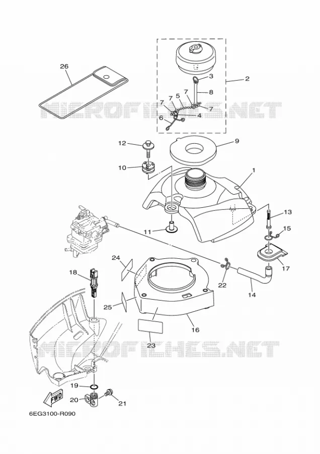 BENZINE TANK Yamaha OUTBOARD ENGINES 2.5hp (1.8kW) 2017 F2.5  F2.5BMHS