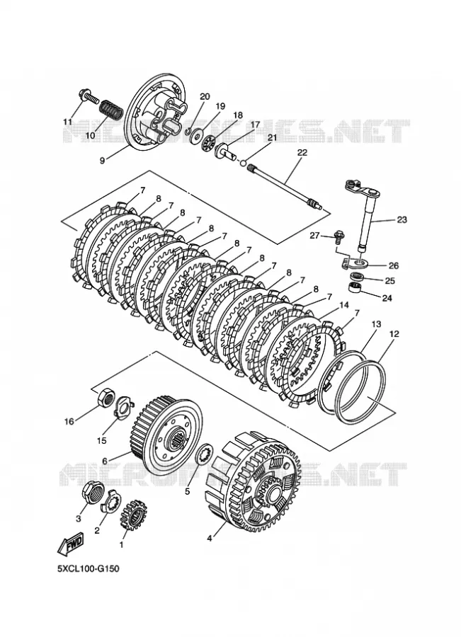 STARTMOTOR KOPPELINGS Yamaha MOTO 250 2008 YZF  YZ250F