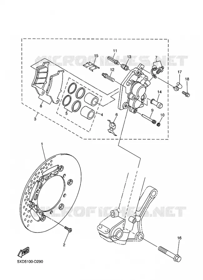 REMKLAUW VOOR Yamaha MOTO 250 2006 YZF  YZ250F