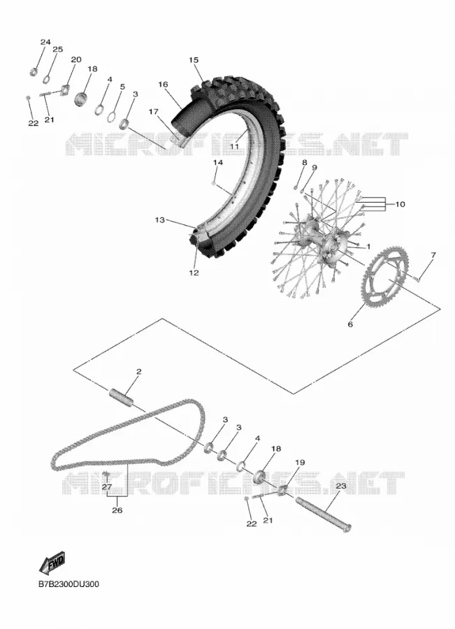 ACHTERWIEL Yamaha MOTO 250 2019 YZF  YZ250F