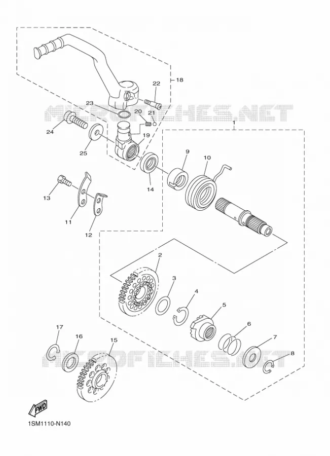 KICKSTART PEDALEN Yamaha MOTO 250 2018 YZF  YZ250F