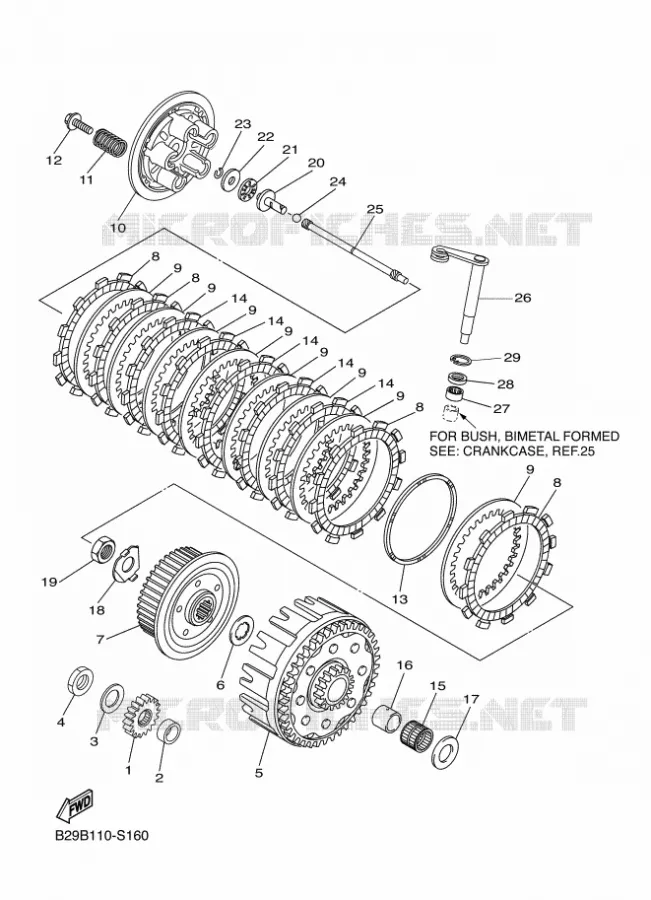 STARTMOTOR KOPPELINGS Yamaha MOTO 250 2019 YZF  YZ250FX