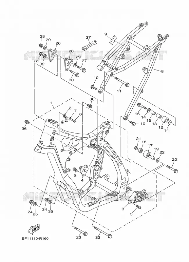 FRAME Yamaha MOTO 250 2019 YZ  YZ250X