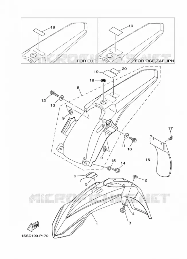 SPATBORD Yamaha MOTO 250 2016 YZ  YZ250