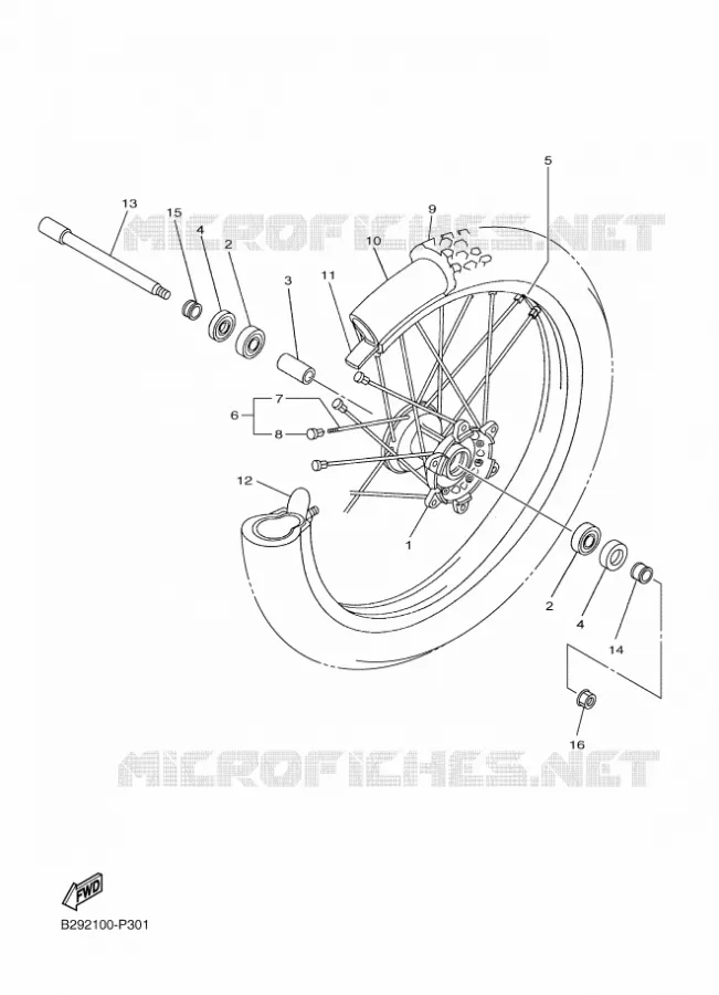 VOORWIEL Yamaha MOTO 250 2016 YZF  YZ250FX