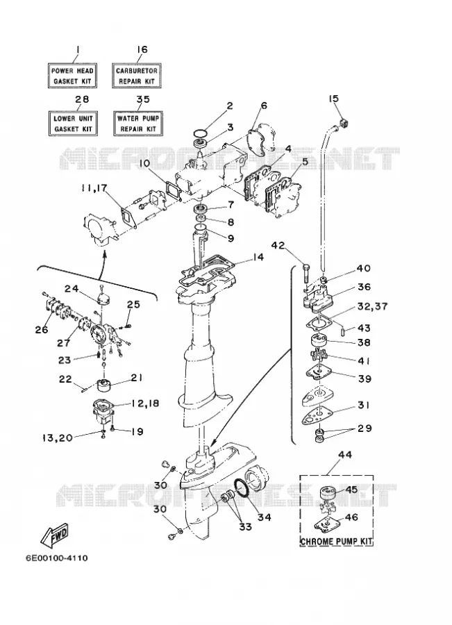 REPARATIESET  Yamaha OUTBOARD ENGINES 5hp (3.7kW) 2015 5  5CMHL