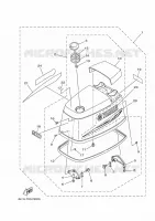 BOVENKAP voor Yamaha 90A Electric Starter, Remote Control, Power Trim & Tilt, Oil injection, Shaft 20