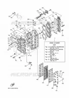 CILINDER / CARTERDELEN voor Yamaha 90A Electric Starter, Remote Control, Power Trim & Tilt, Oil injection, Shaft 20